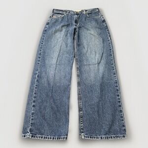 Vintage Timberland Jeans Mens 33x30‎ Blue Denim Baggy Wide Hip Hop Skater Y2k